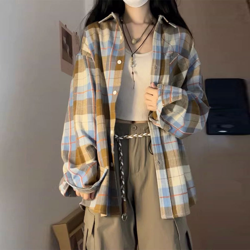 Multi Cheeckered Flanel Long Line Shirt