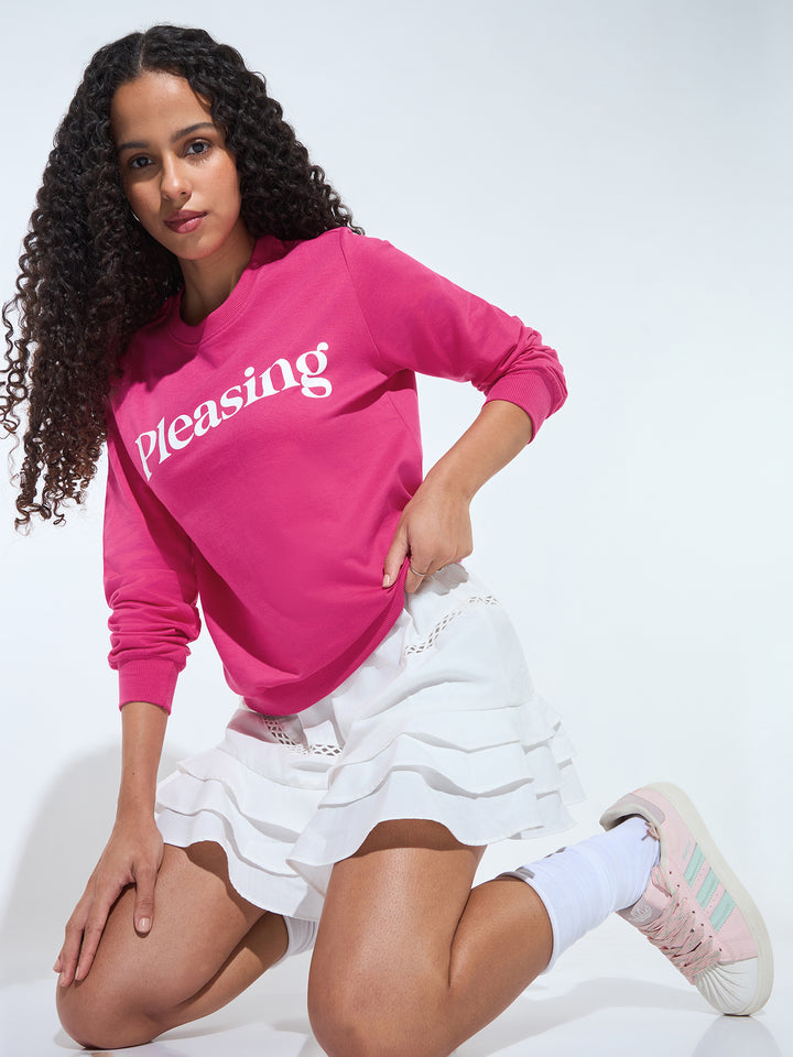 Pink Typographic Sweatshirt