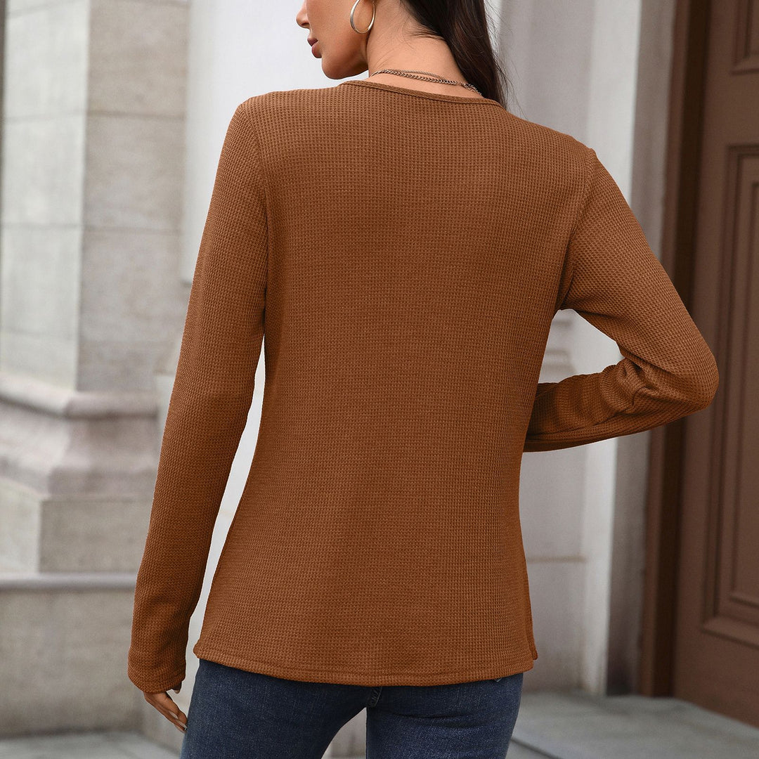 Brown Full Sleeve Buttoned Top