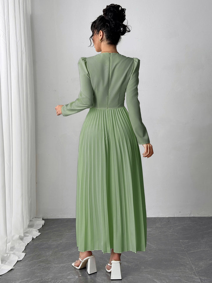 Green Pleated Blazer Dress