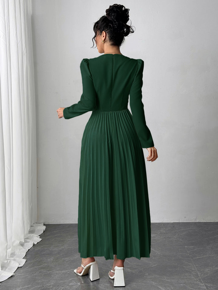 Forest Green Pleated Blazer Dress