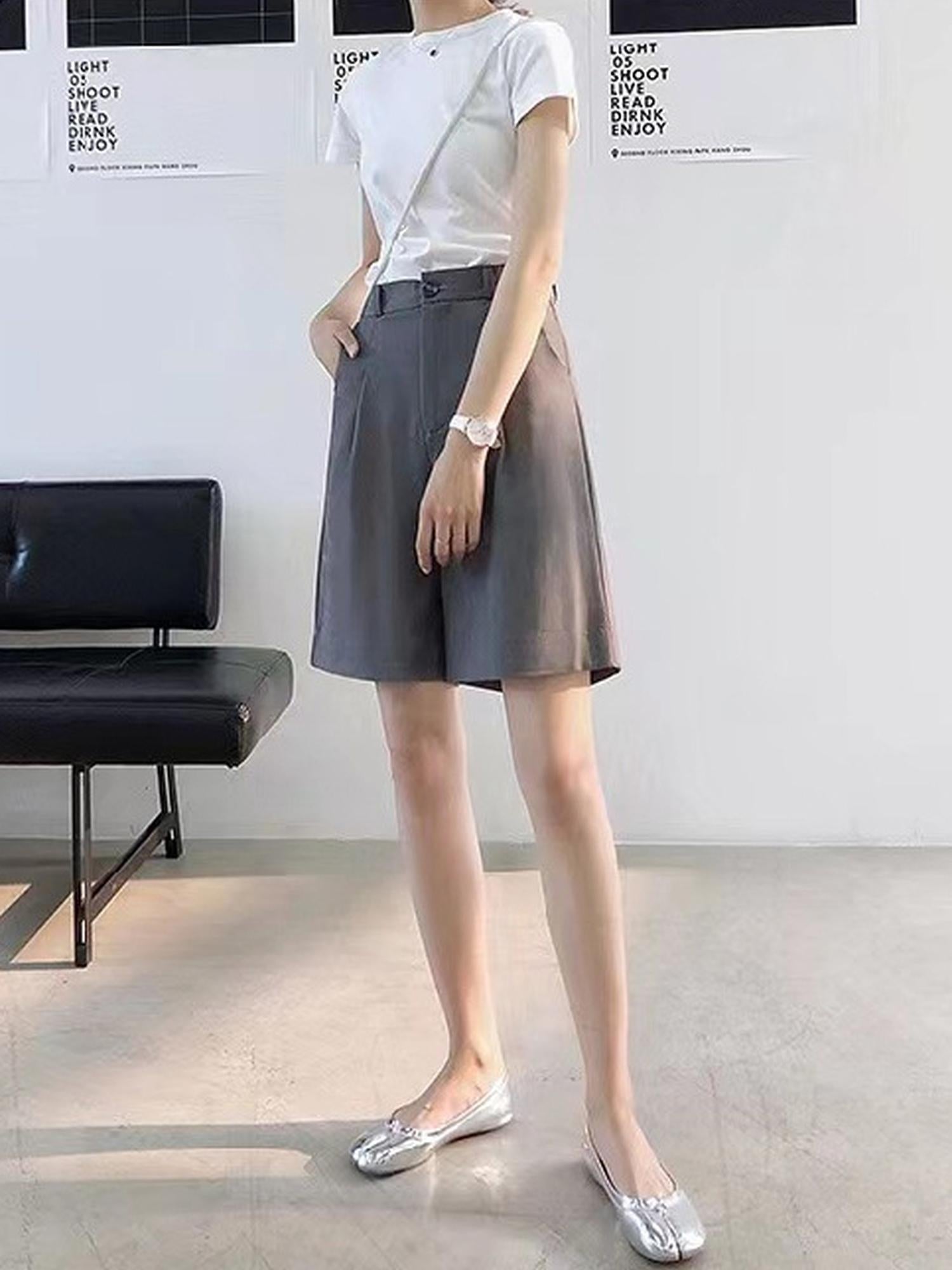 Grey Semi Formal Bermuda Shorts