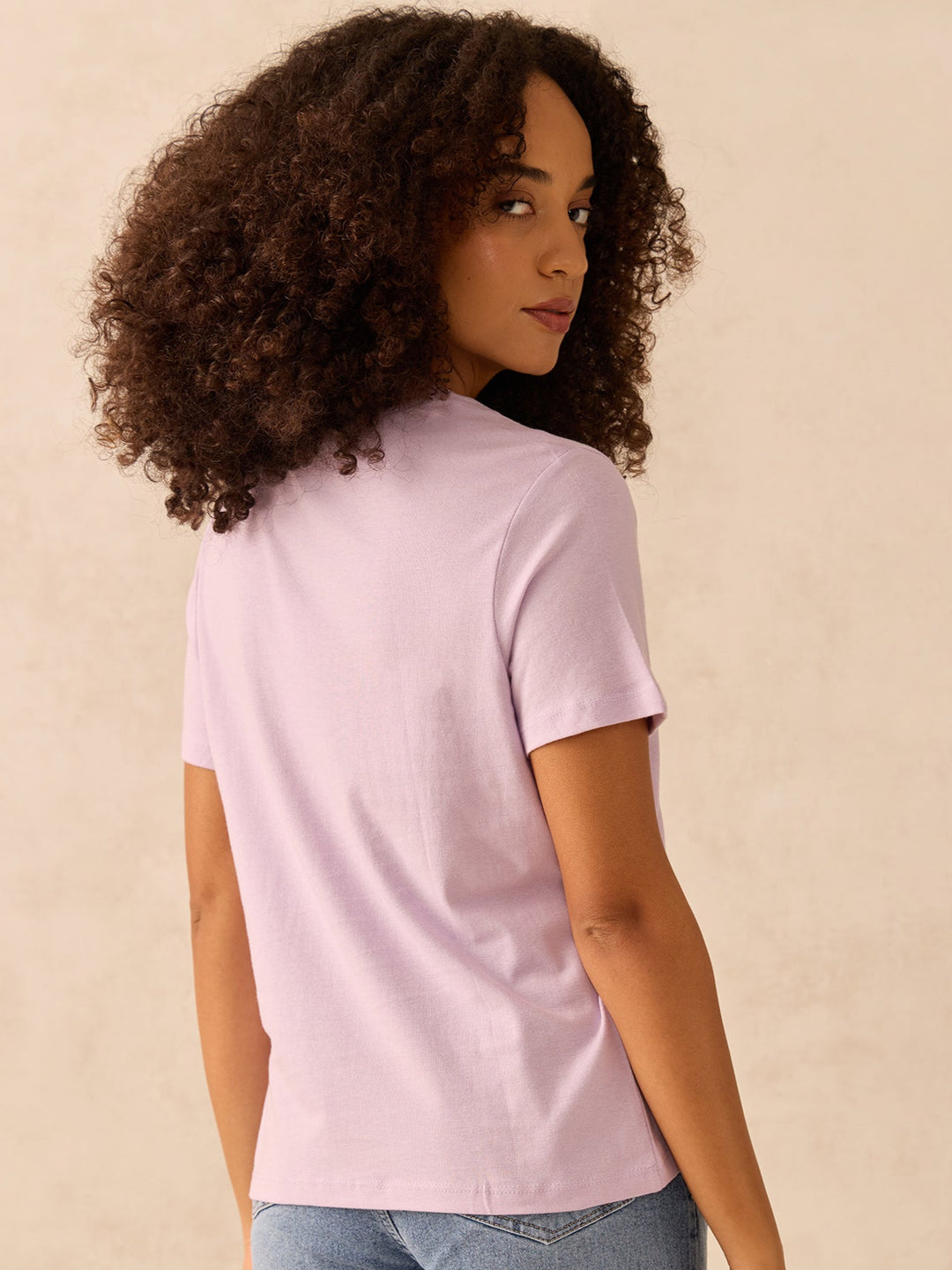 Lilac Regular Fit Graphic Tshirt