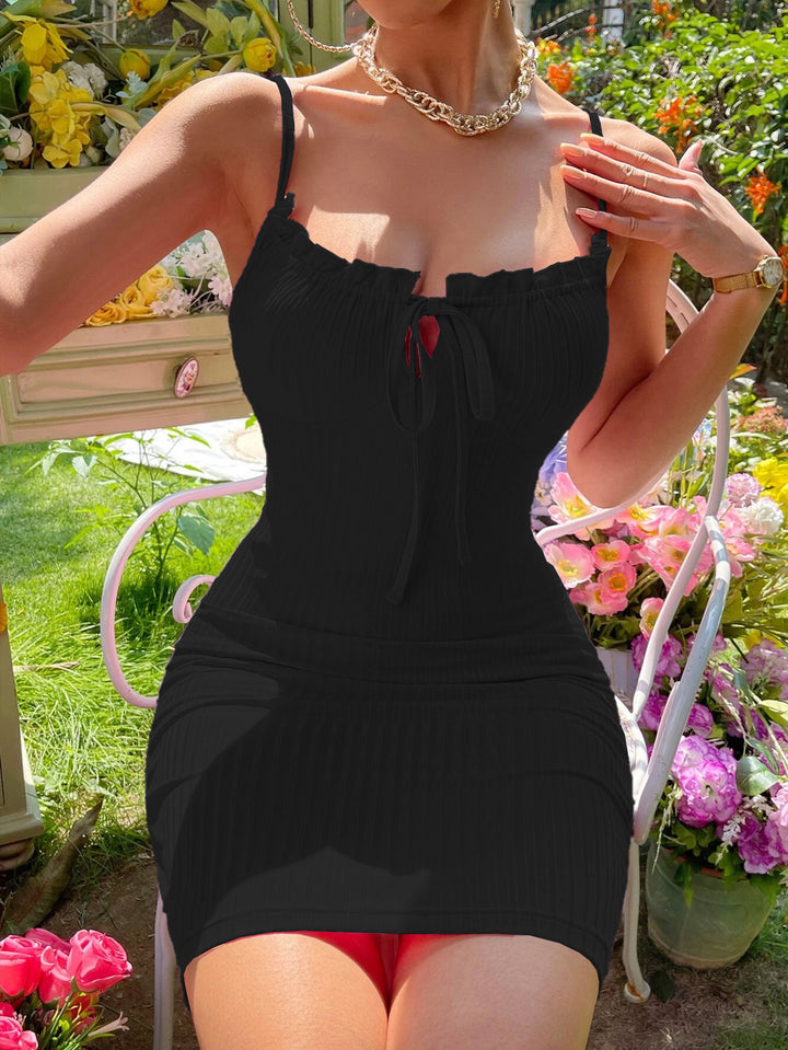 Black Strappy Bodycon Dress