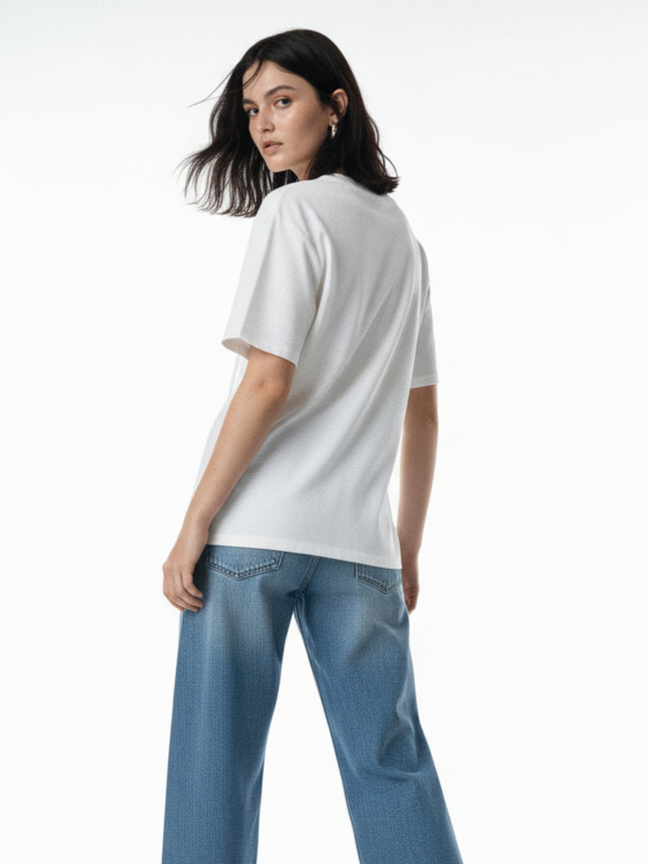 White Floral Corsage Regular T-Shirt