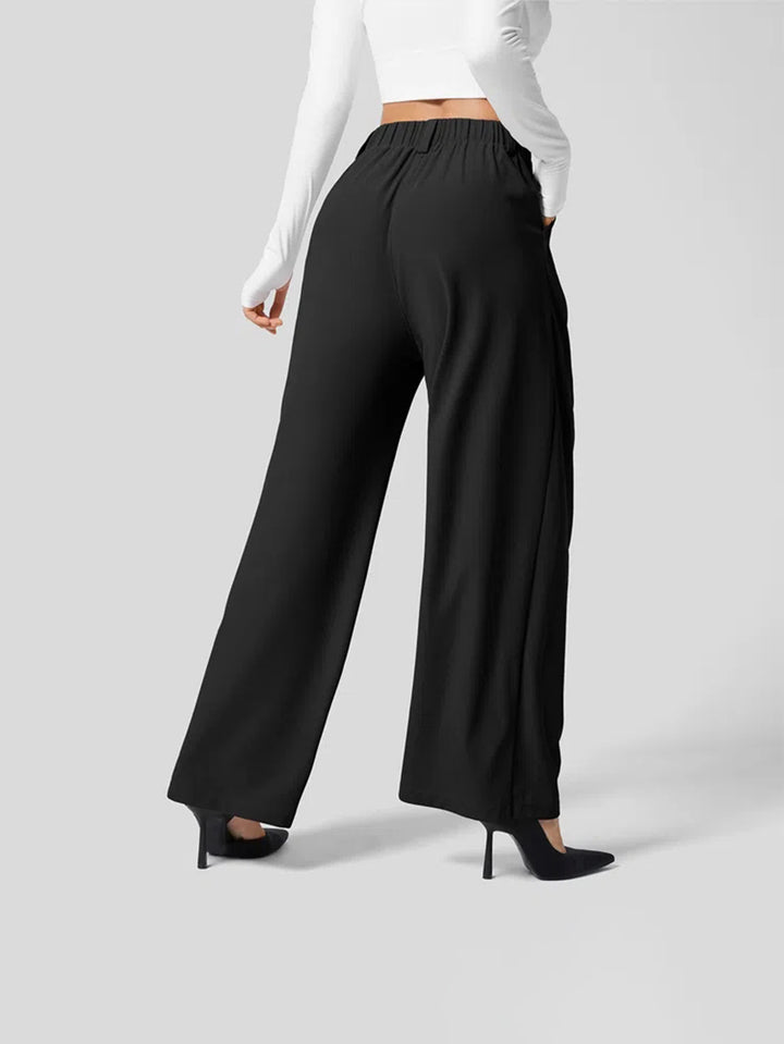 Black Pleated Wide Leg Pants