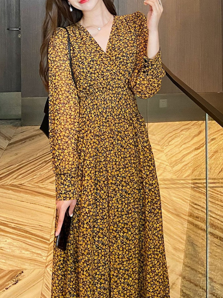 Yellow Maxi Dress With Waist Smocking