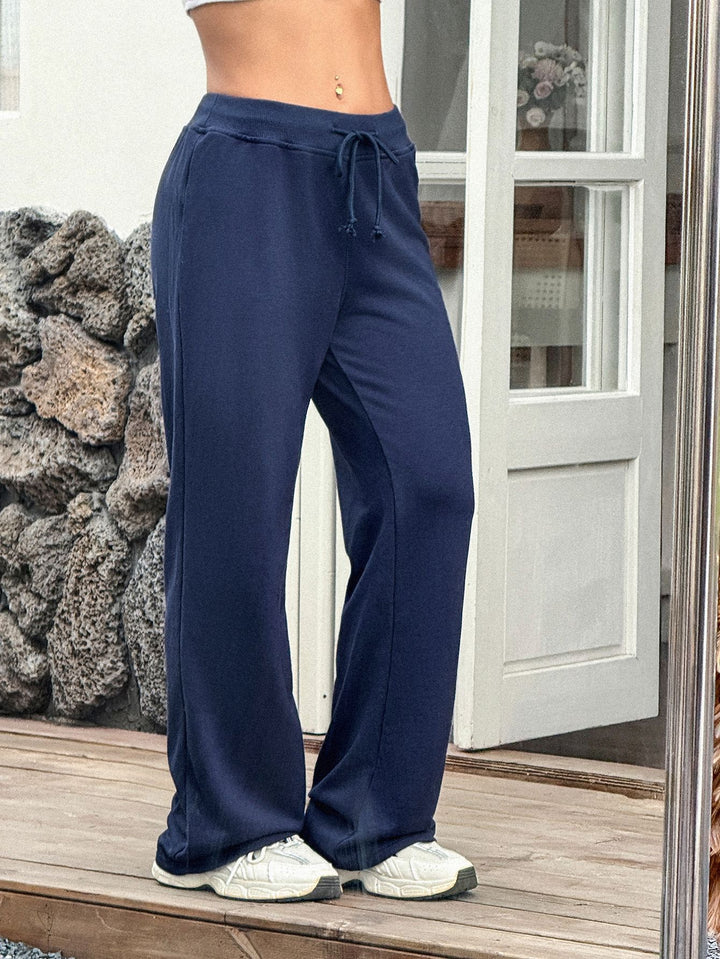 Navy Blue Elasticated Drawstring Waistband Trouser