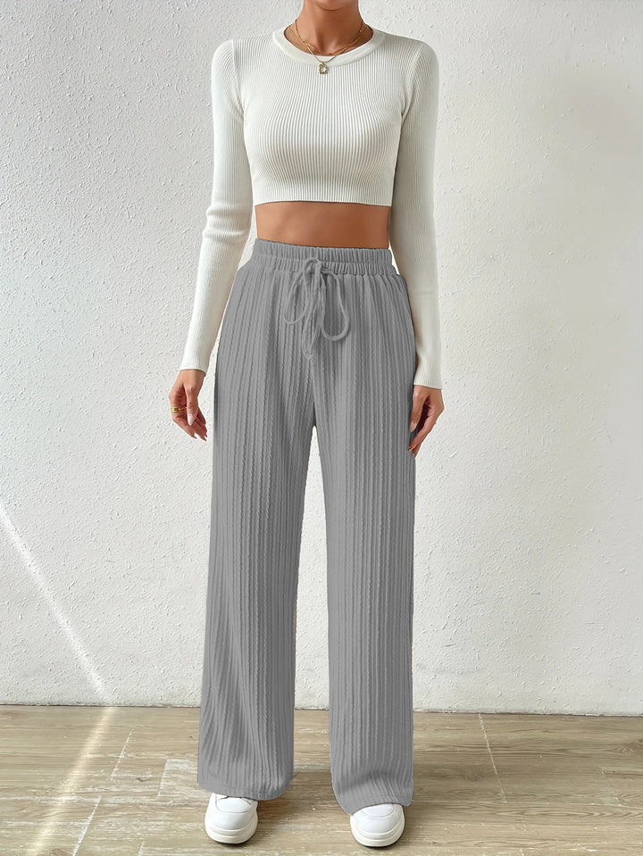 Grey Regular Fit Drawstring Joggers