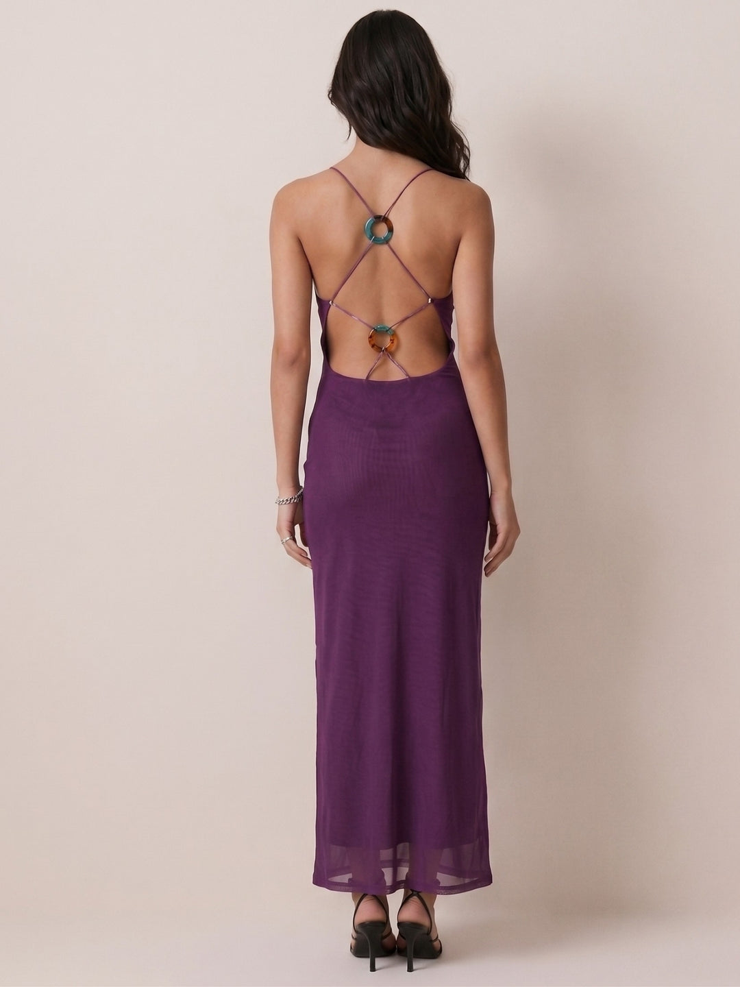 Purple Floral Printed Dress