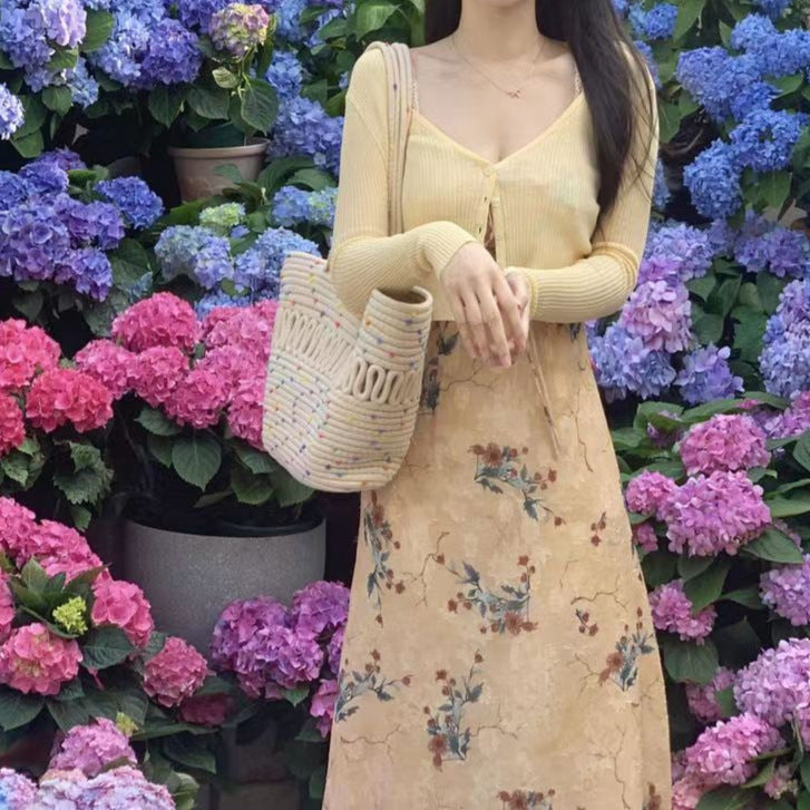 Yellow Strappy Aline Dress