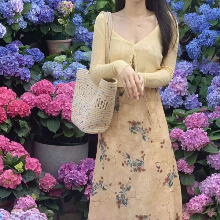 Yellow Strappy Aline Dress