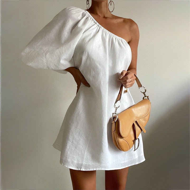 White One Shoulder Mini Dress