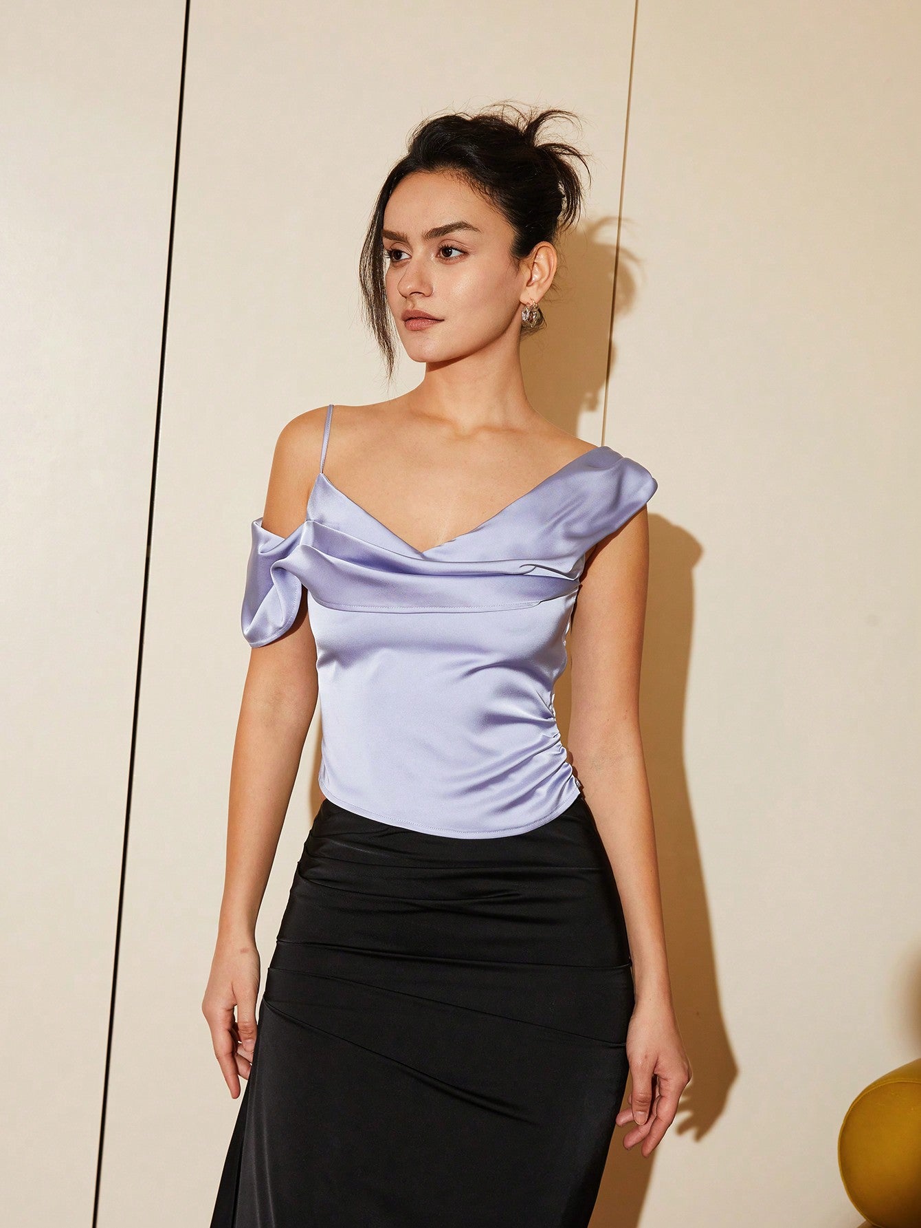 Satin Convertible Top in Shirts & Tees | Vince