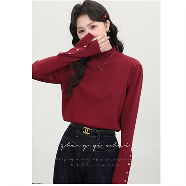 Maroon Full Sleeve High Neck Sweaters