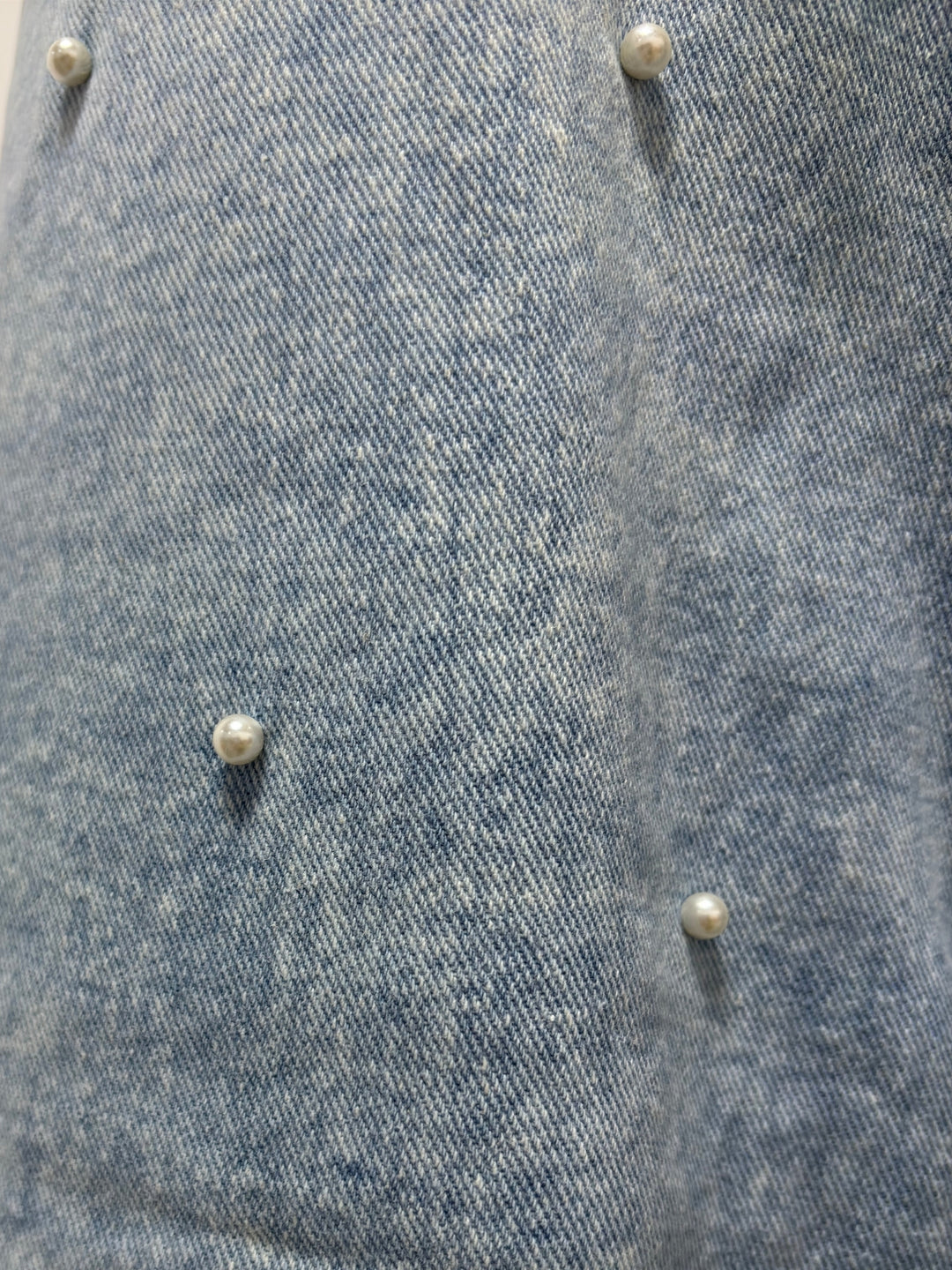 Light Blue Embellished Wide Leg  Denim Jeans