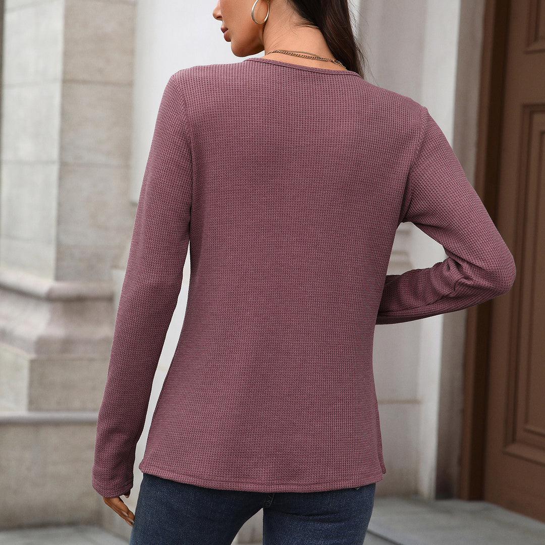 Mauve Full Sleeve Buttoned Top