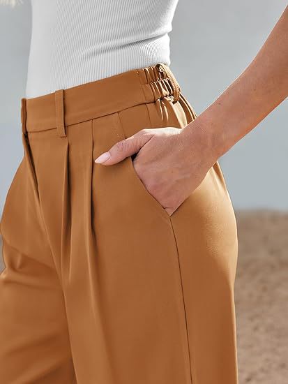 Rust Wide Leg Pleated Pants