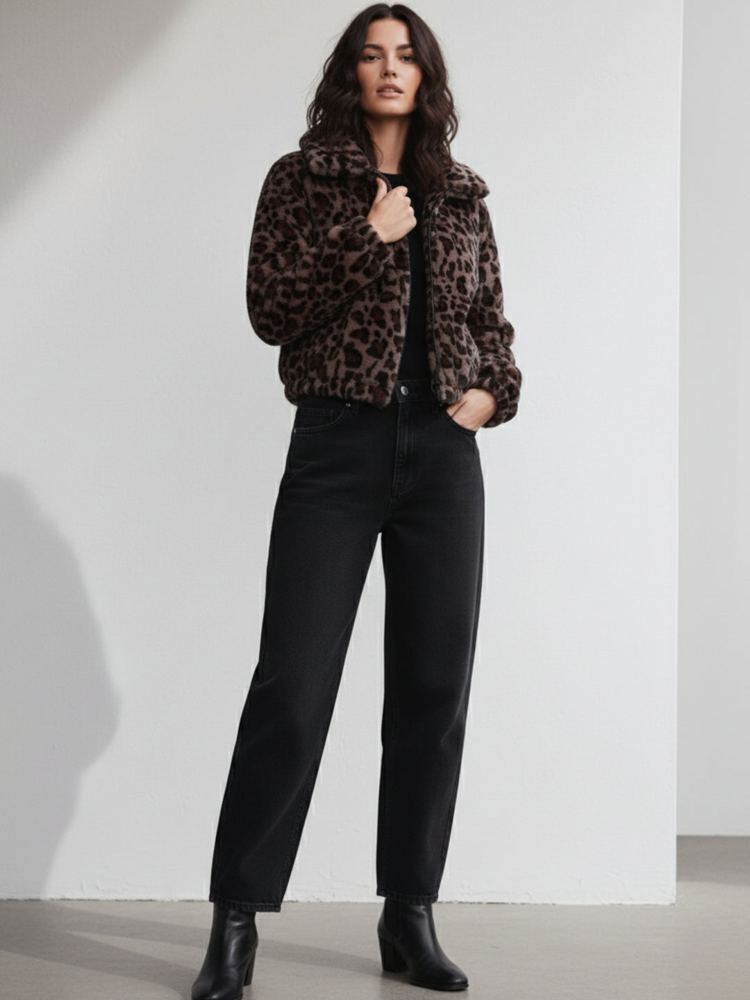 Brown Full Sleeve Printed Jacket