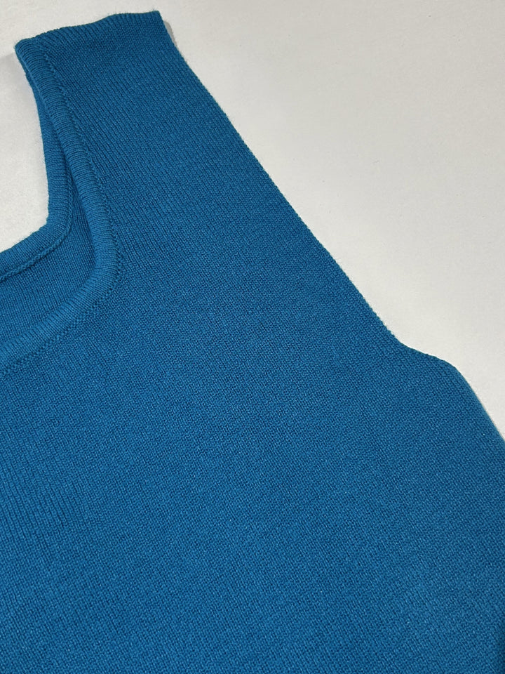 Blue Square Neck Wide Strapped Tank Top