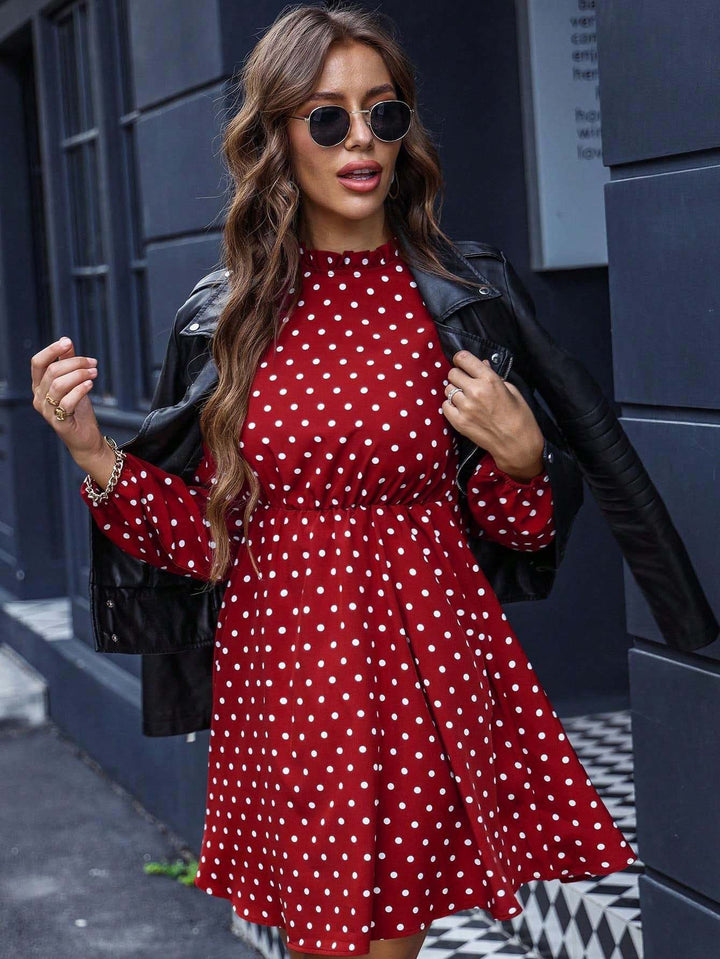 Red Polka Dotted Mini Dress