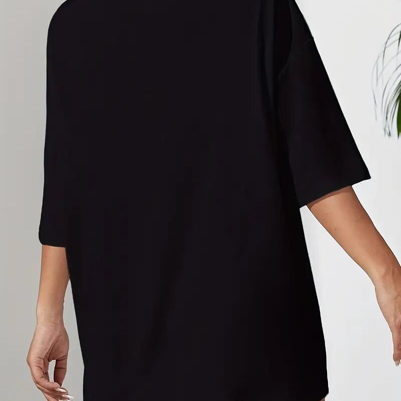 Black Chest Print Graphic Tshirt