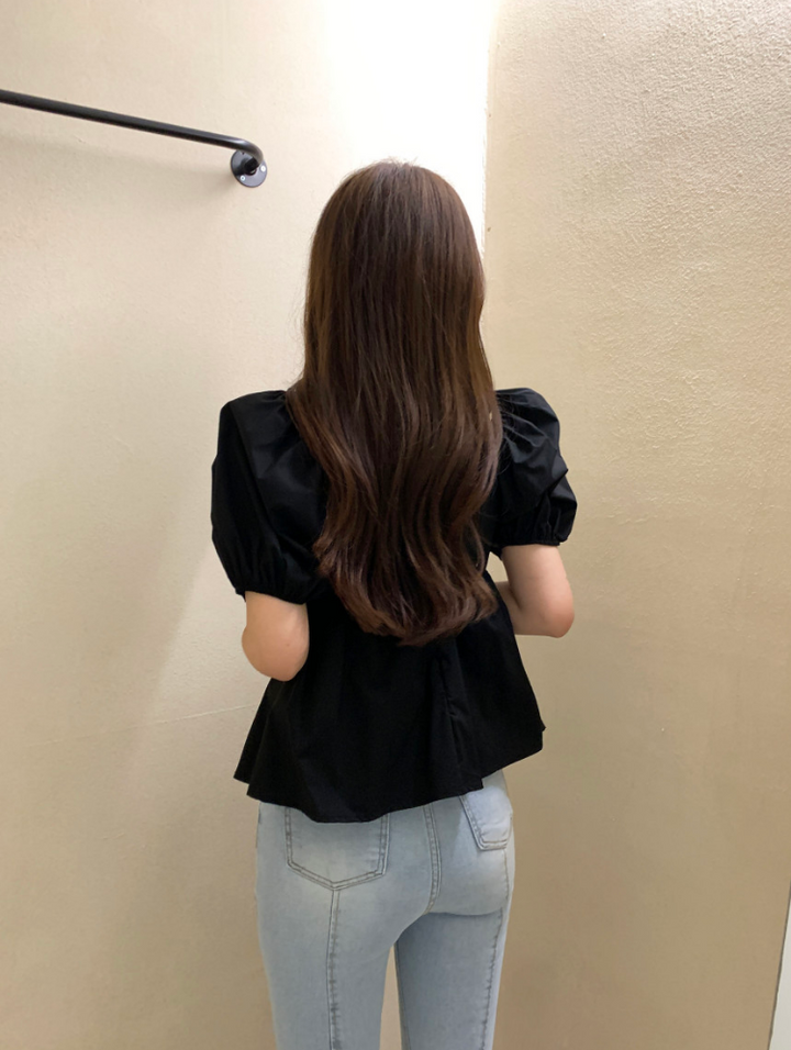 Black Square Neck Top