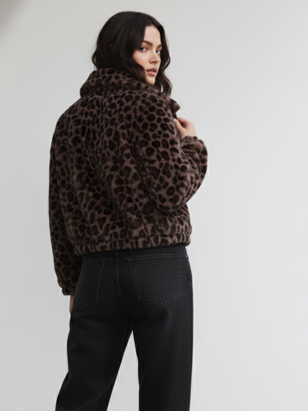 Brown Full Sleeve Printed Jacket