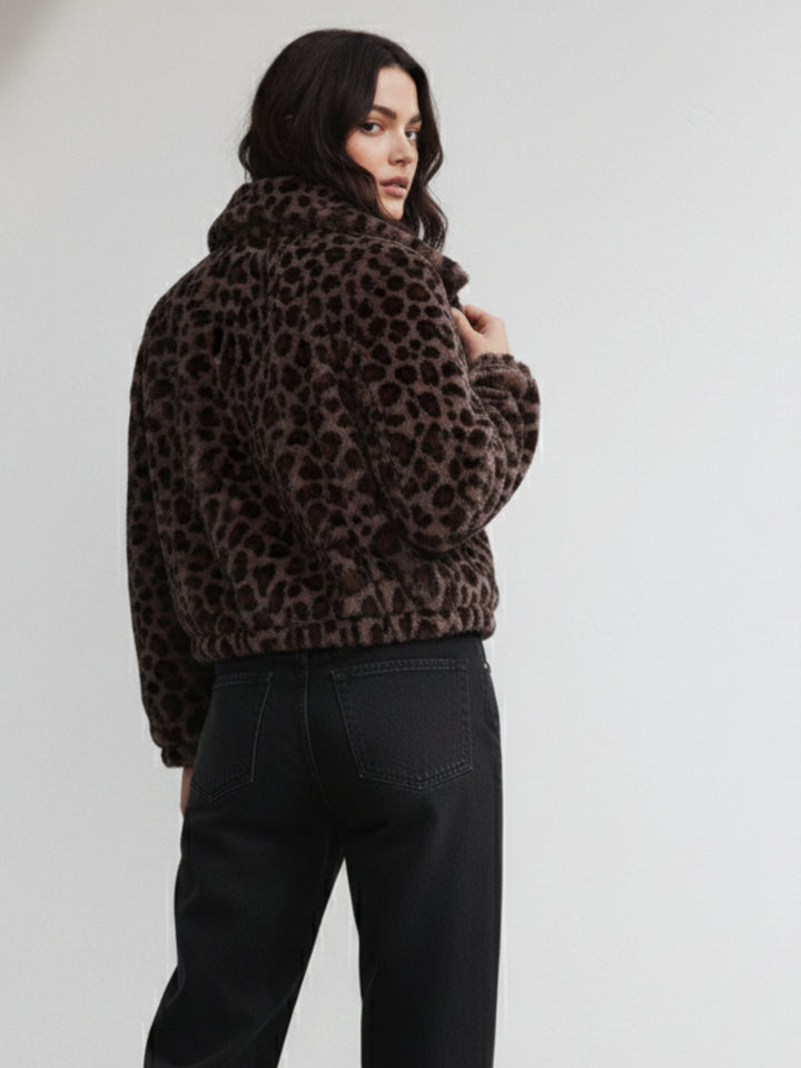 Brown Full Sleeve Printed Jacket