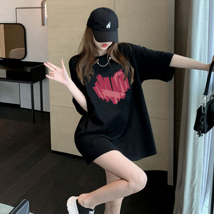 Black Chest Print Graphic Tshirt