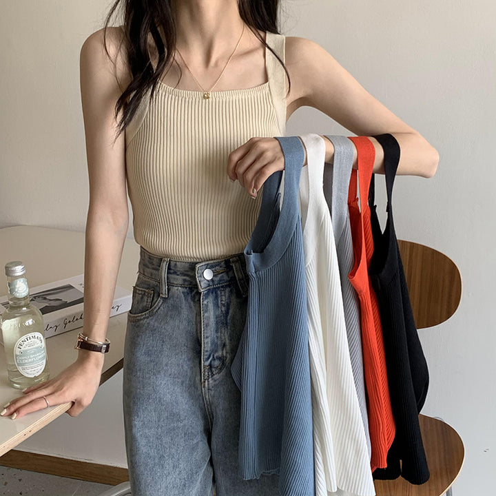 Cream Flat Knit Tank Top 6