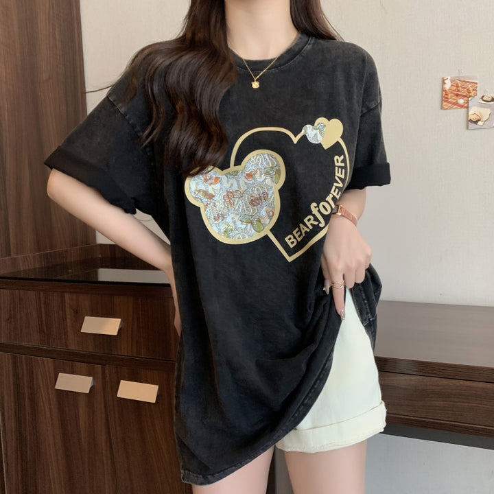 Black Chest Print Graphic Tshirt