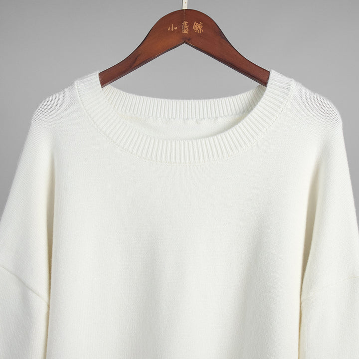 White High Neck Oversized Solid Sweater