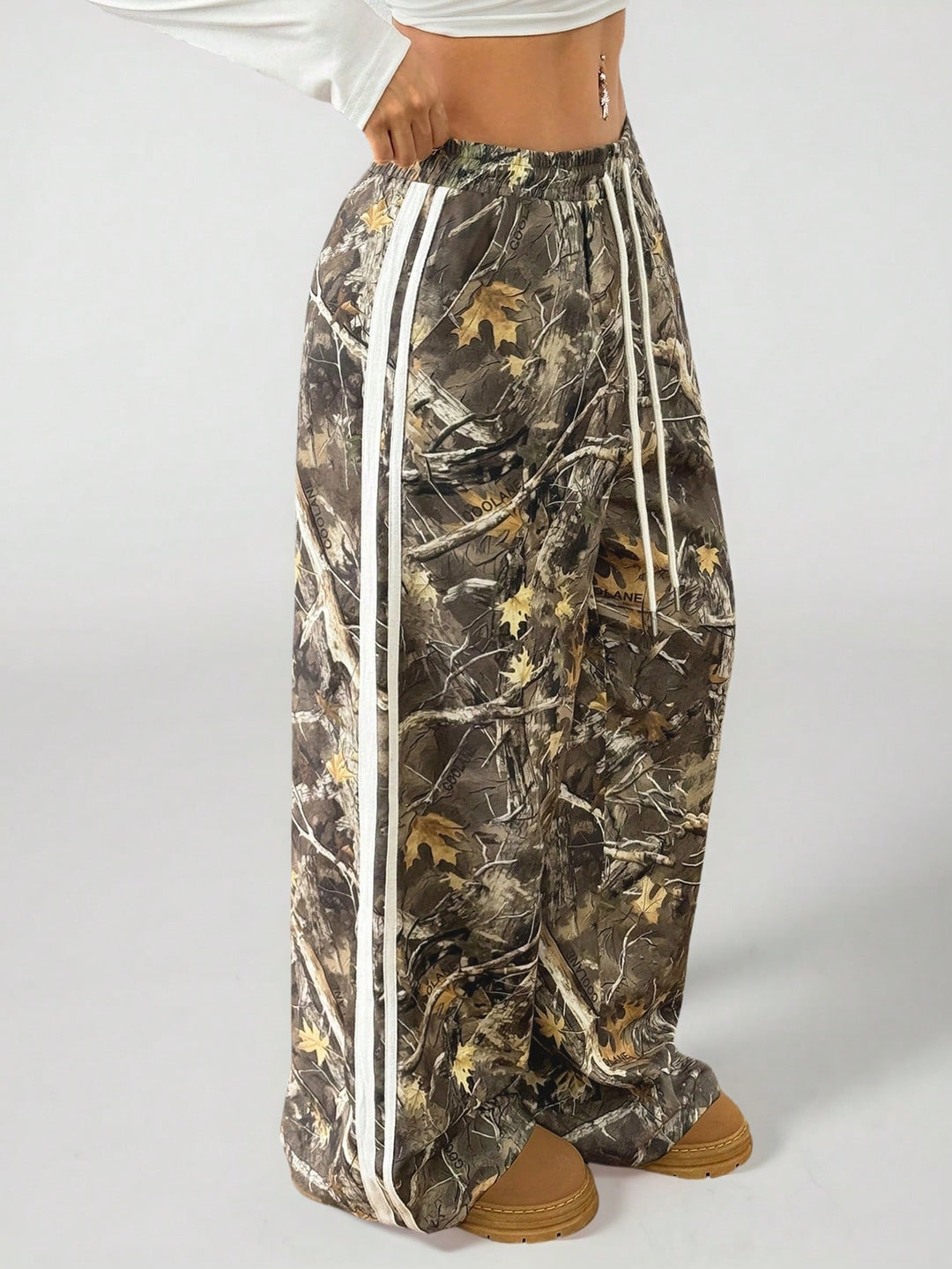 Brown Camoflauge Side Striped Sweatpants