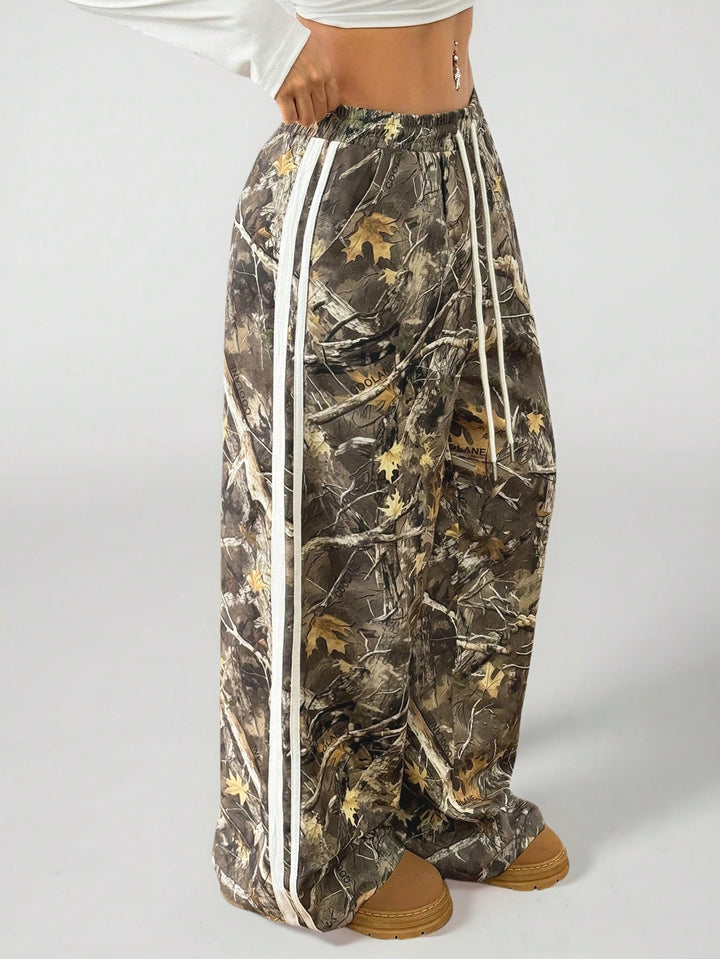 Brown Camoflauge Side Striped Sweatpants