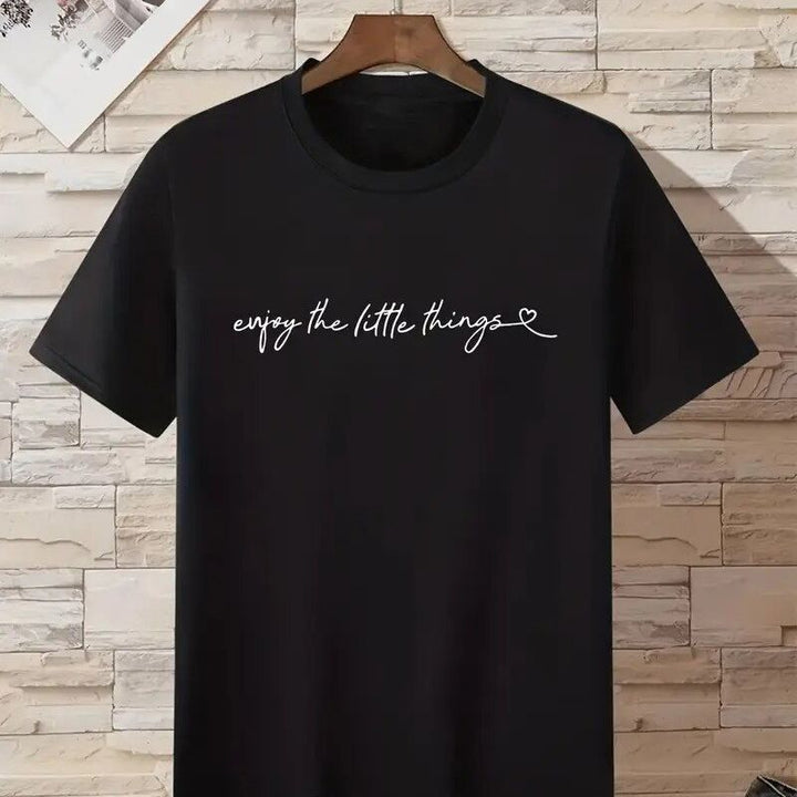 Black Chest Print Graphic Tshirt