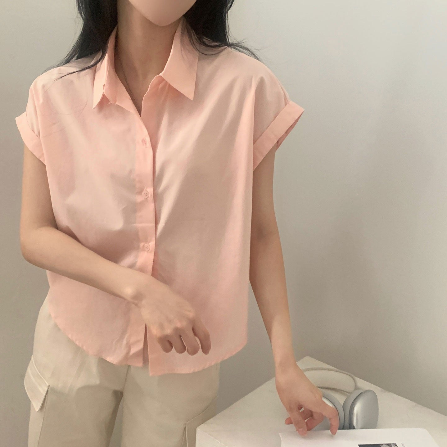 Pink Relaxed Sleeveless Shirt