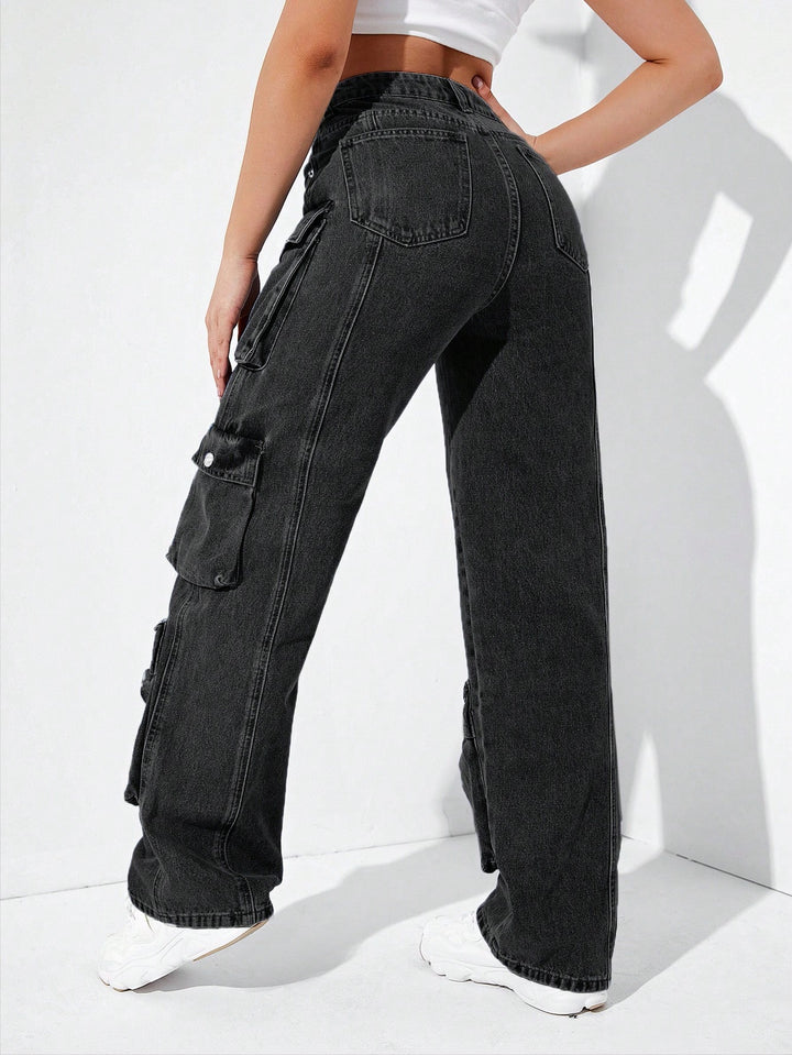Black Washed Utilitarian Denims