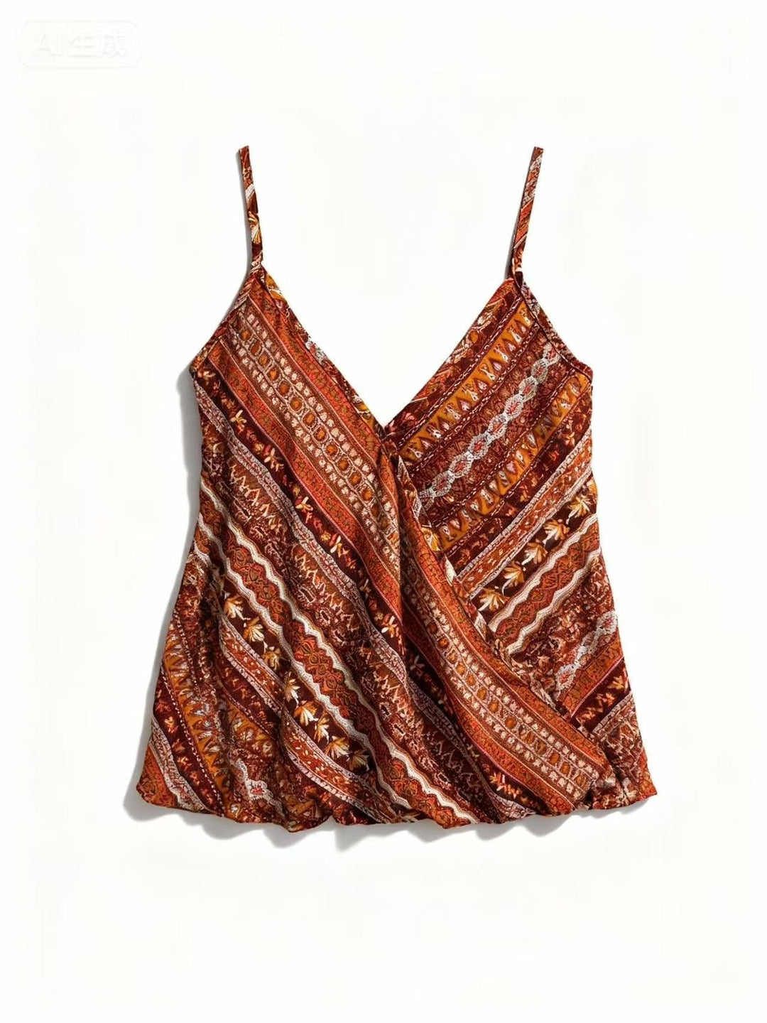 Multi Spaghetti Strap Printed Top