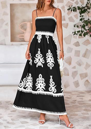 Black Strappy Contrast Coloured Printed Dress