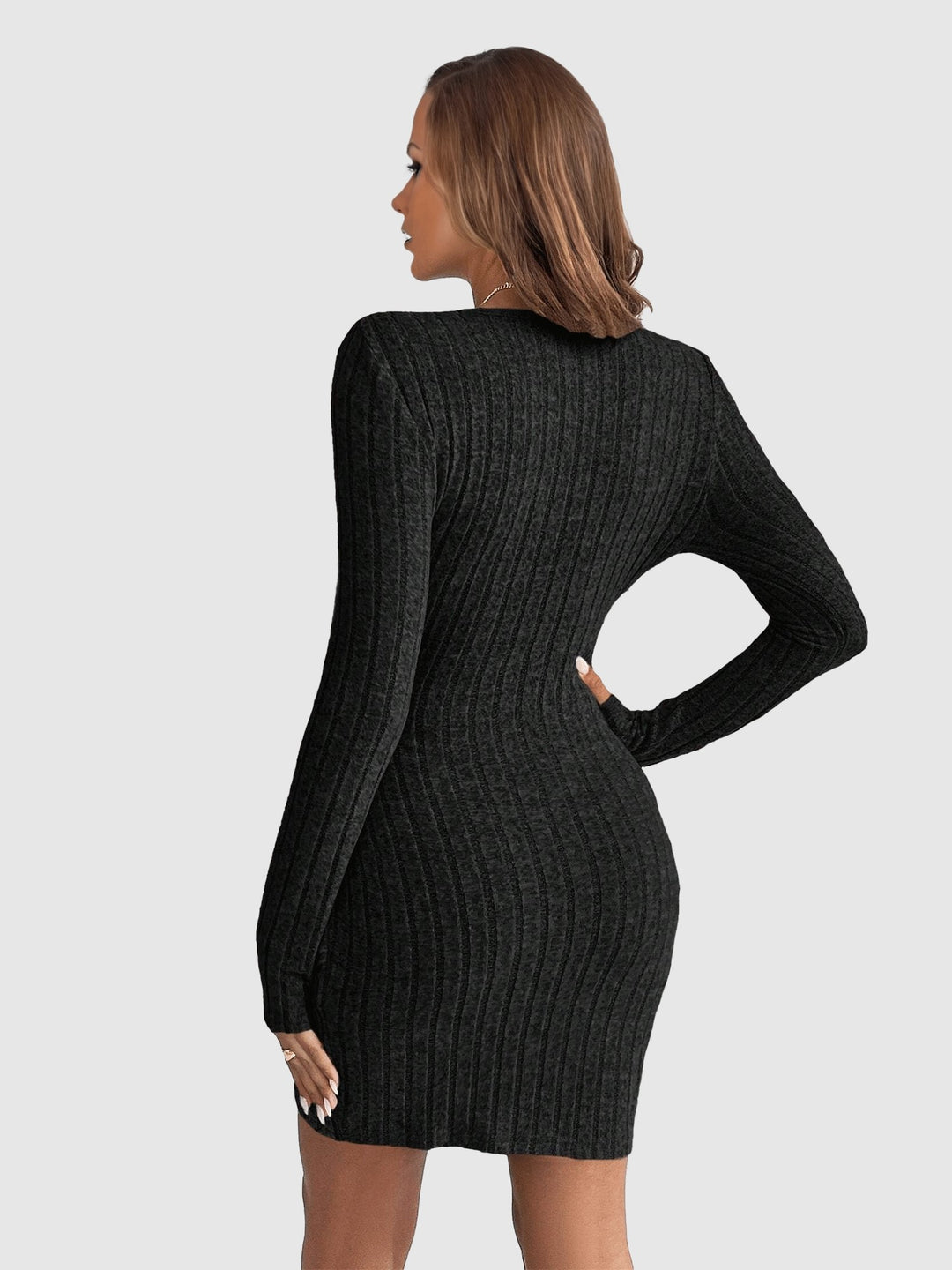 Black Ruched Mini Dress