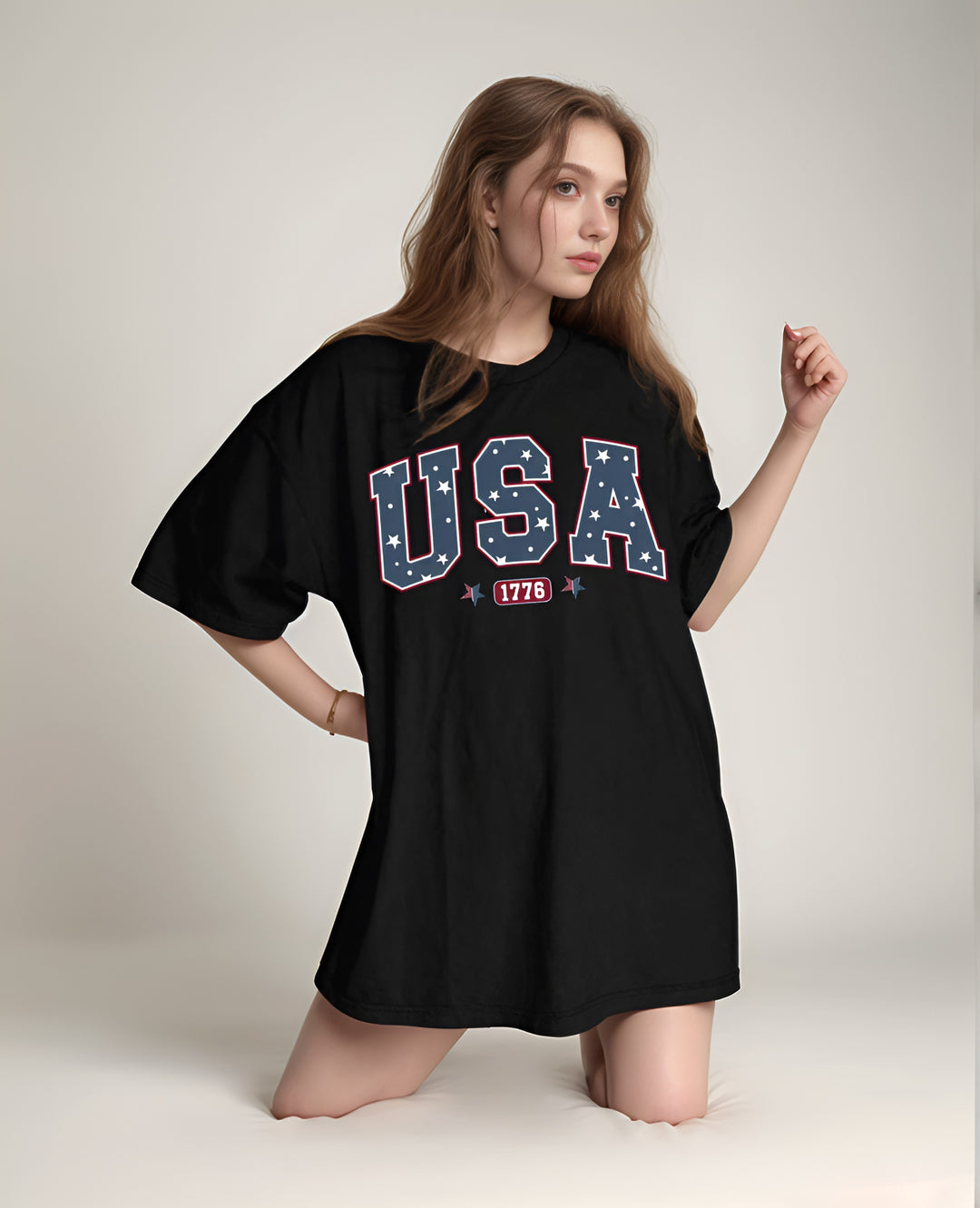 Black Varsity Over-Sized T-Shirt