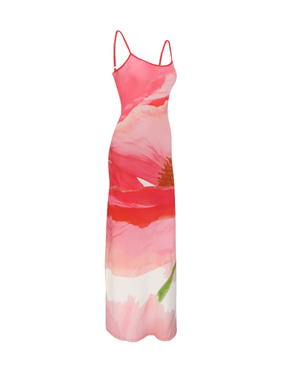 Red Bold Floral Print Dress