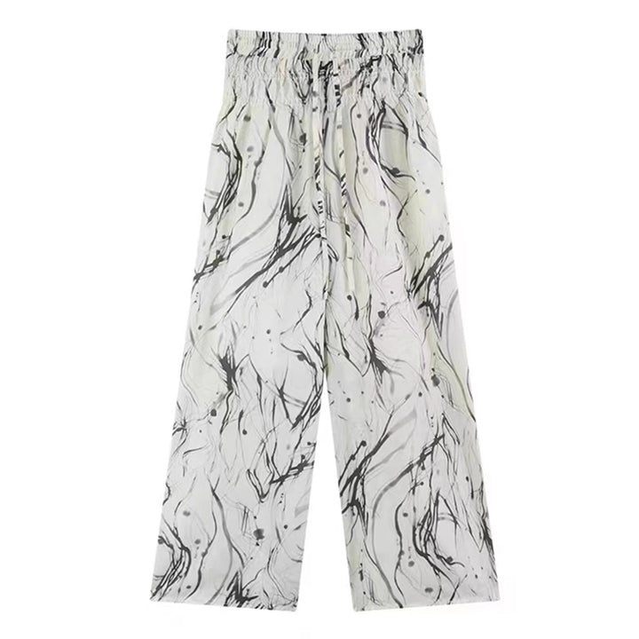 Off White Marble Printed Pants