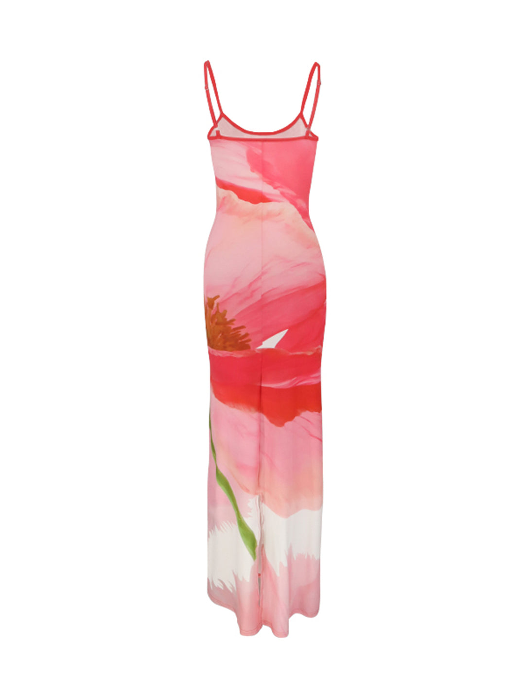 Red Bold Floral Print Dress