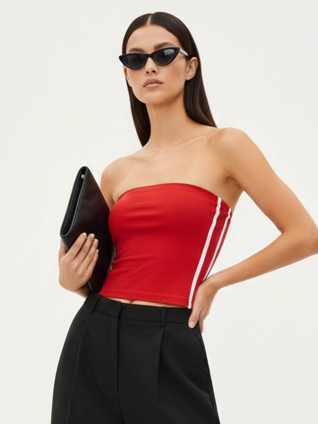 Red Tube Striped Top