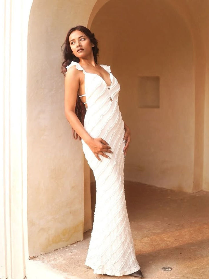 White Body Con Maxi Dress