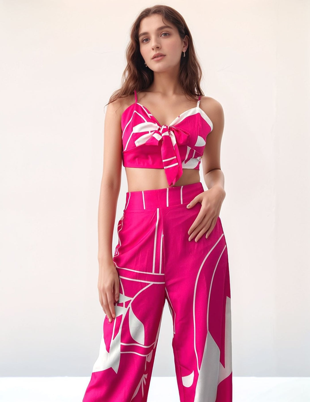 Pink Tropical Print Coord Set