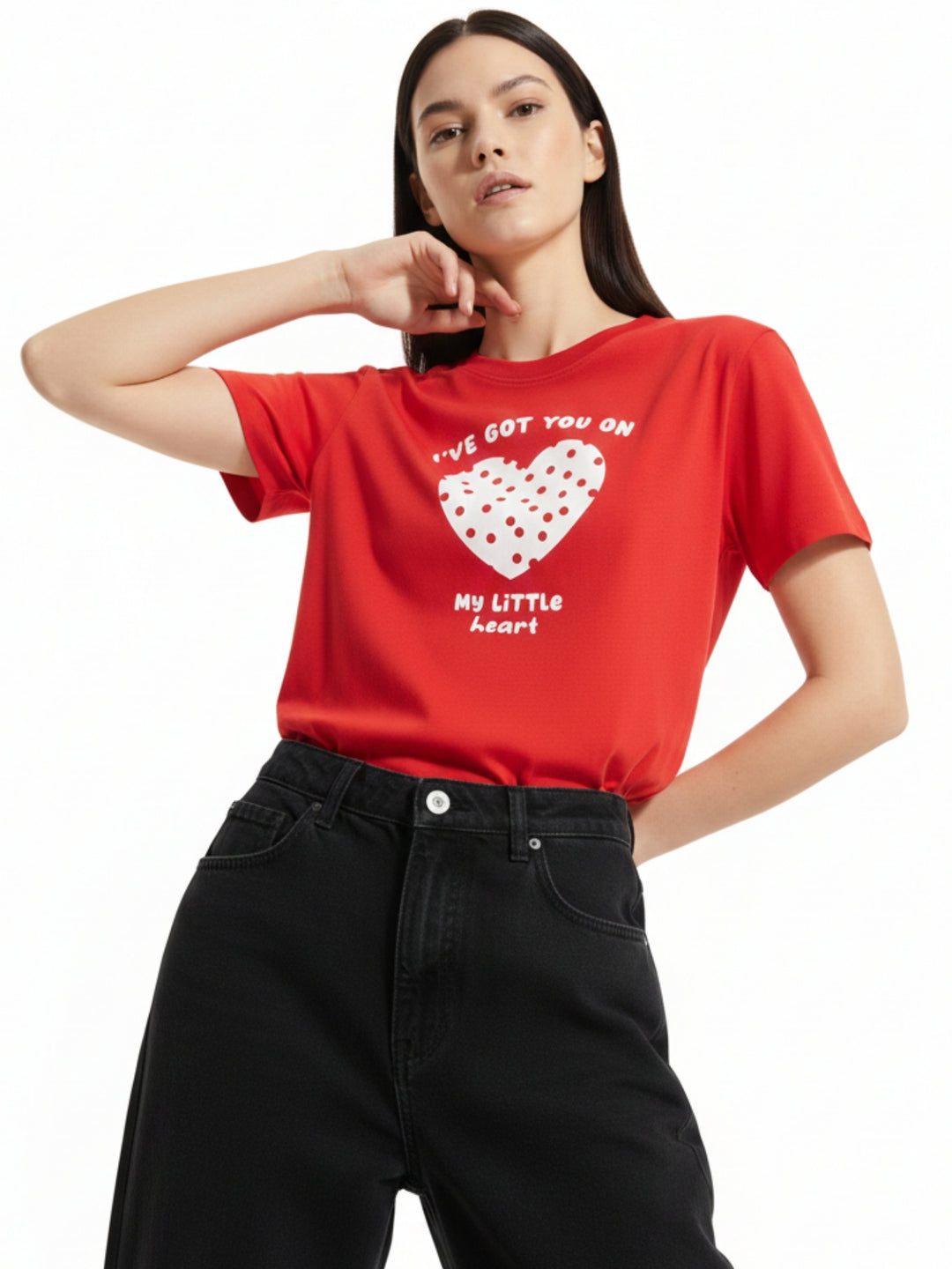 Red Short Sleeves Crew Neck T-Shirt