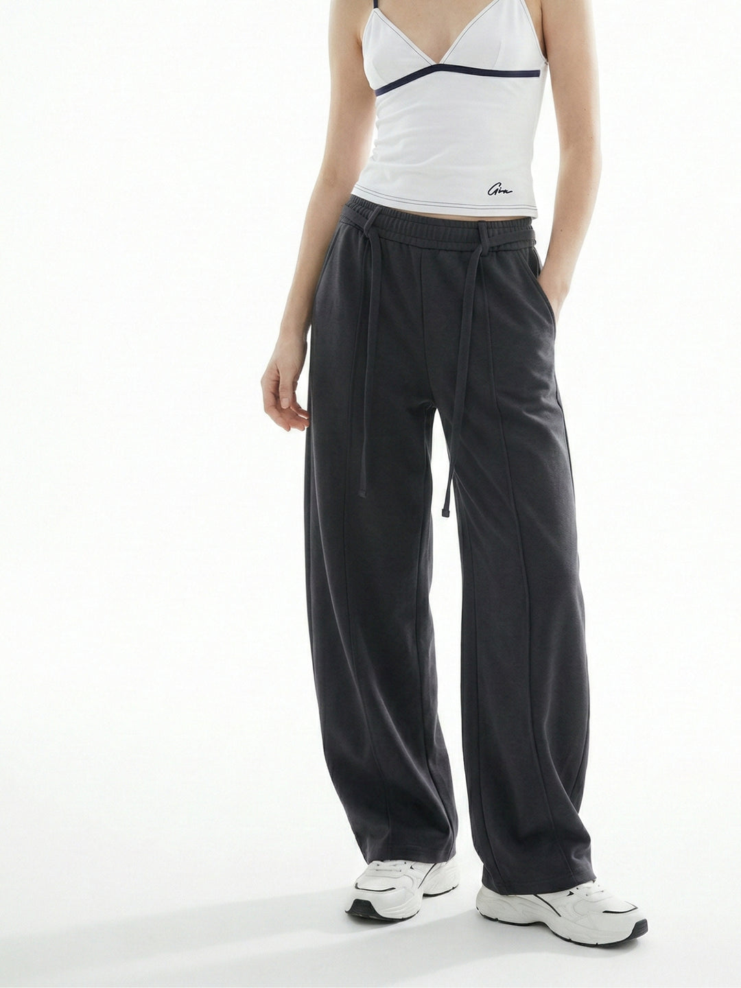 Charcoal High Waist Baggy Pant